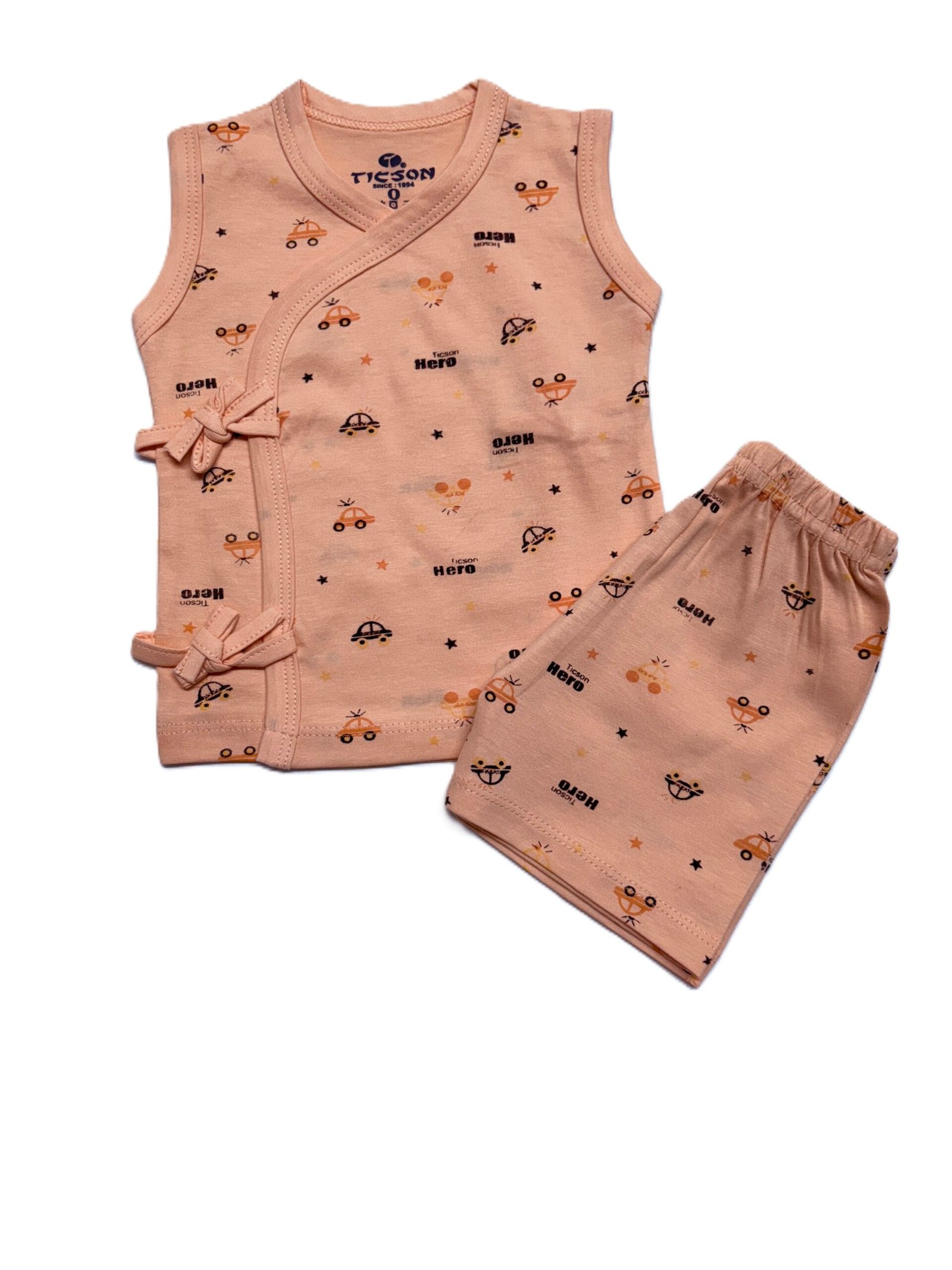 Baby Cotton Angiya / Side-Open Wrap Top & Shorts Set – 0 to 6 Months ...